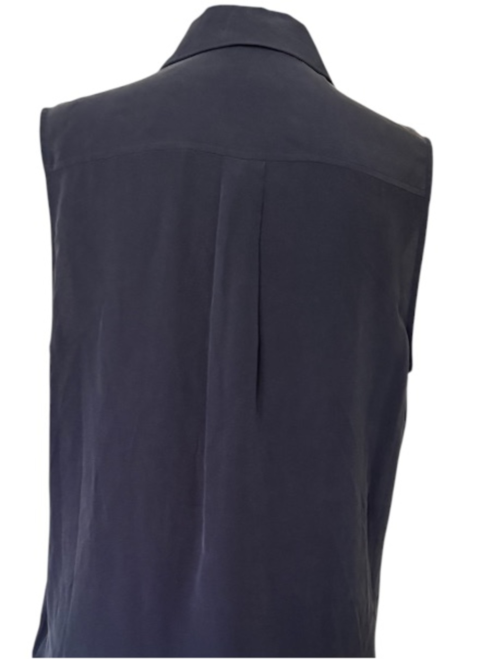 Equipment Femme Slim Signature Silk Blouse Peacoat Navy Sleeveless S $188 NWOT - Picture 7 of 8